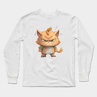 Cat Pet Cute Adorable Humorous Illustration Long Sleeve T-Shirt